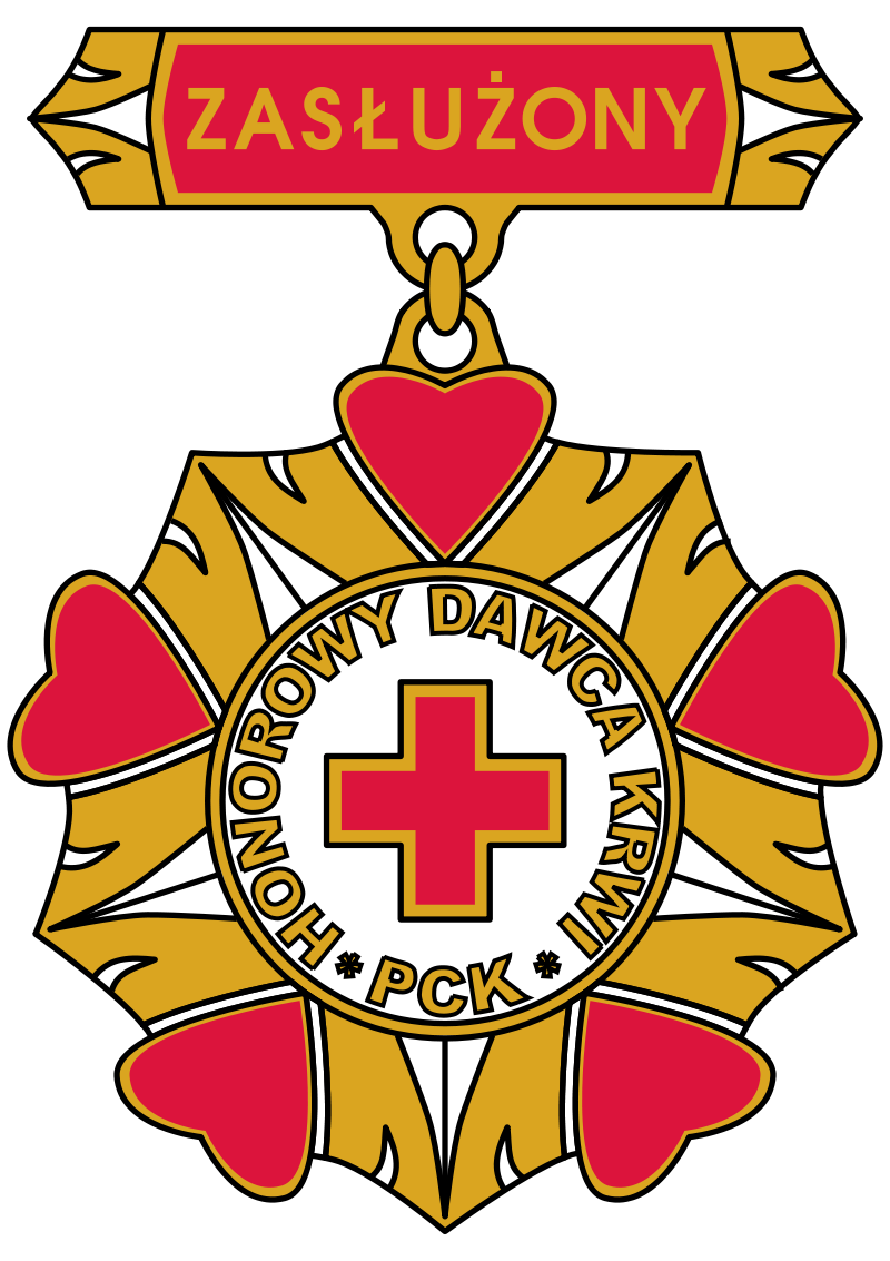Złota odznaka honorowa "Zasłużony Honorowy Dawca Krwi I stopnia"